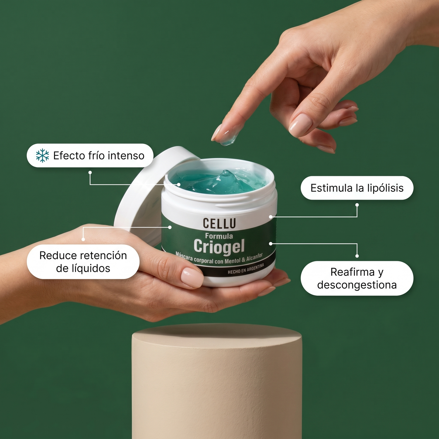 Crio Gel Efecto Frio Afirmante Para Edema y Celulitis