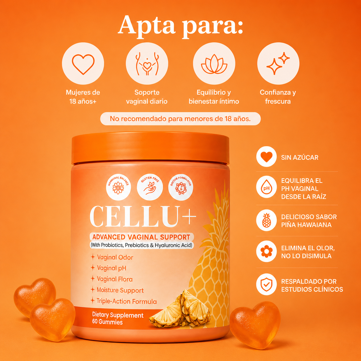 Cellu+ - Chau olor íntimo (Equilibra tu pH en 14 días)